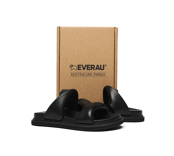 EVERAU?? Women Slides Leather Padded Twist Slip-on Sandals Eloise - UGG EXPRESS