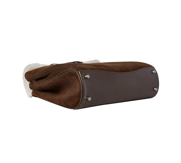 AUSTRALIAN SHEPHERD® Women Fluffy Wool Adjustable Strap Over Shoulder Tote Bag Duwel UGG AUSTRALIAN SHEPHERD