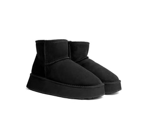 Australian Made Sheepskin Wool Ankle Boots Mini Platform