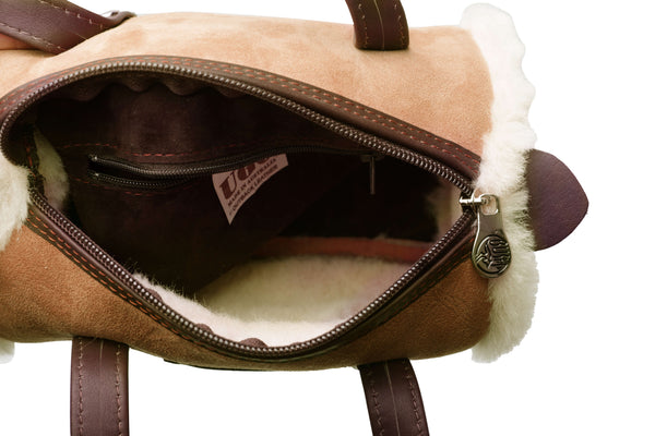 Women Small Hand Carry Zip Barrell Bag