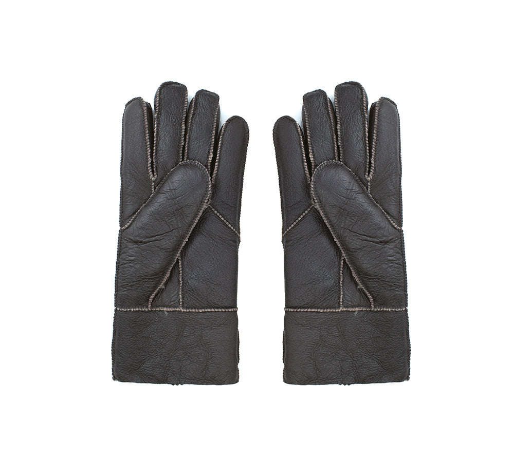 UGG Gloves Leather Fluffy Sheepskin Wool Stitching Gloves