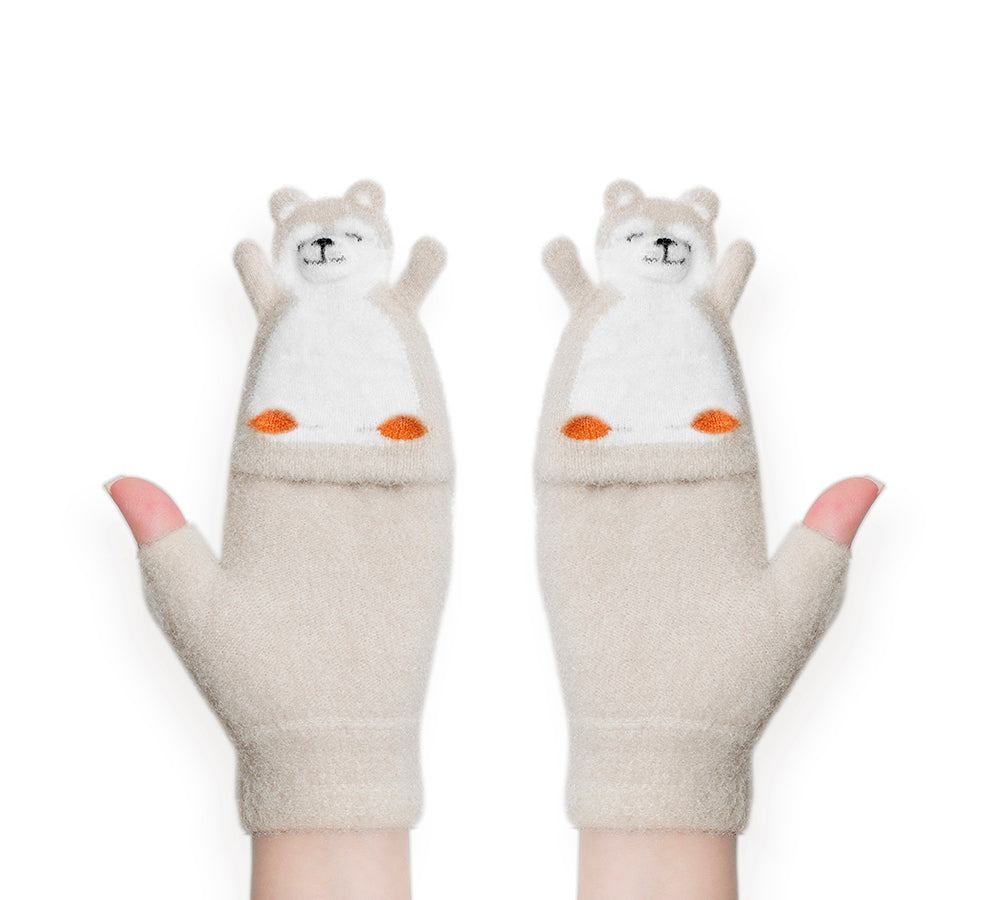 Fingerless Ultra Plush Knit Bearling Gloves