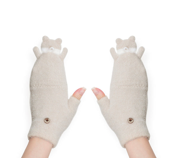 EVERAU® Fingerless Ultra Plush Knit Bearling Gloves