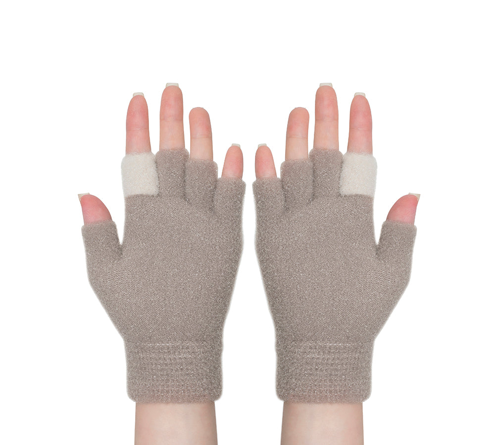 Fingerless Ultra Plush Knit Ewe Gloves