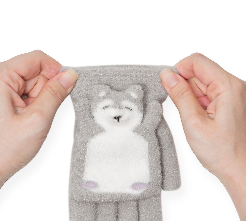 Fingerless Ultra Plush Knit Bearling Gloves