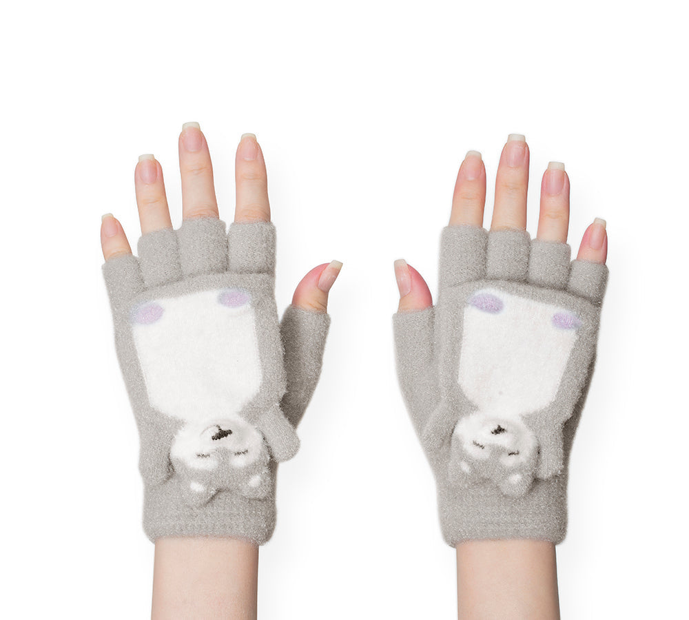 Fingerless Ultra Plush Knit Bearling Gloves