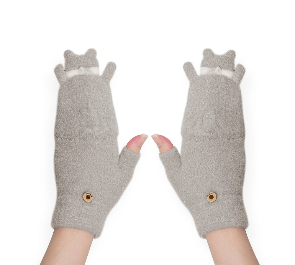 Fingerless Ultra Plush Knit Bearling Gloves