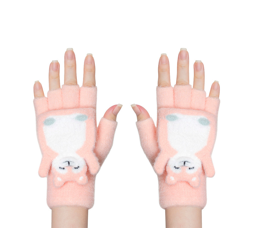 Fingerless Ultra Plush Knit Bearling Gloves