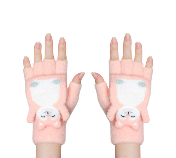 EVERAU® Fingerless Ultra Plush Knit Bearling Gloves