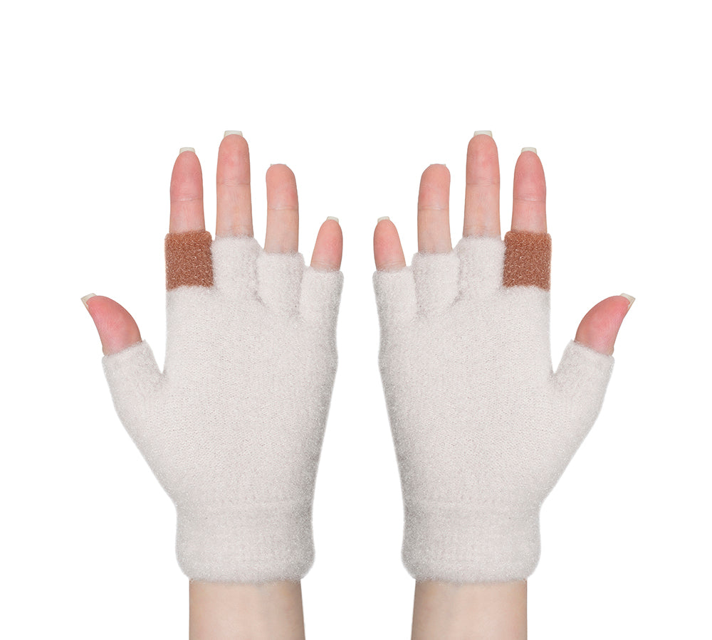 Fingerless Ultra Plush Knit Ewe Gloves