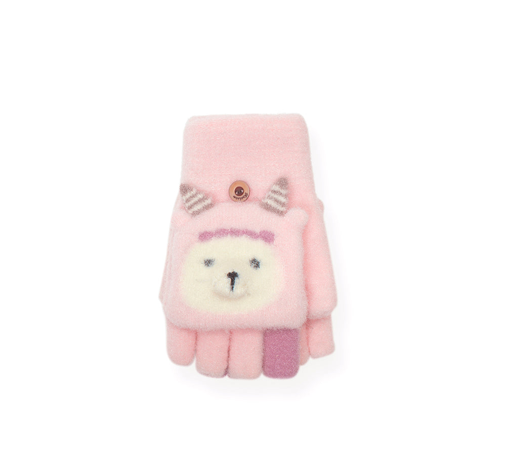 Fingerless Ultra Plush Knit Ewe Gloves