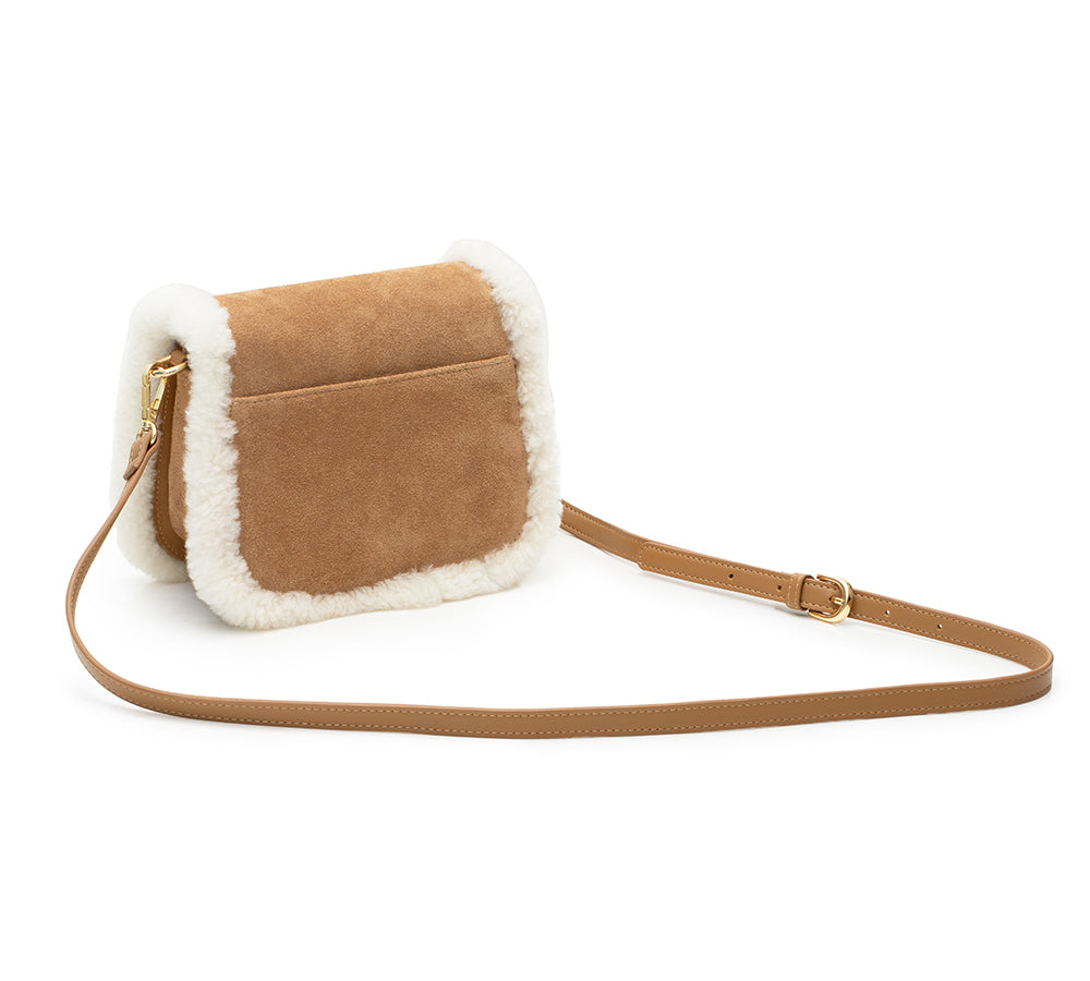 AUSTRALIAN SHEPHERD® Women Fluffy Wool Over Shoulder Messenger Bag