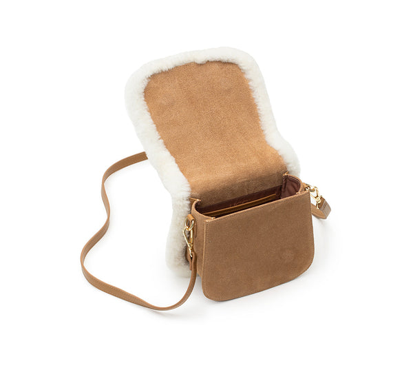 AUSTRALIAN SHEPHERD® Women Fluffy Wool Over Shoulder Messenger Bag