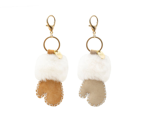 AUSTRALIAN SHEPHERD® UGG Glove Fluffy Sheepskin Wool Keyring UGG AUSTRALIAN SHEPHERD