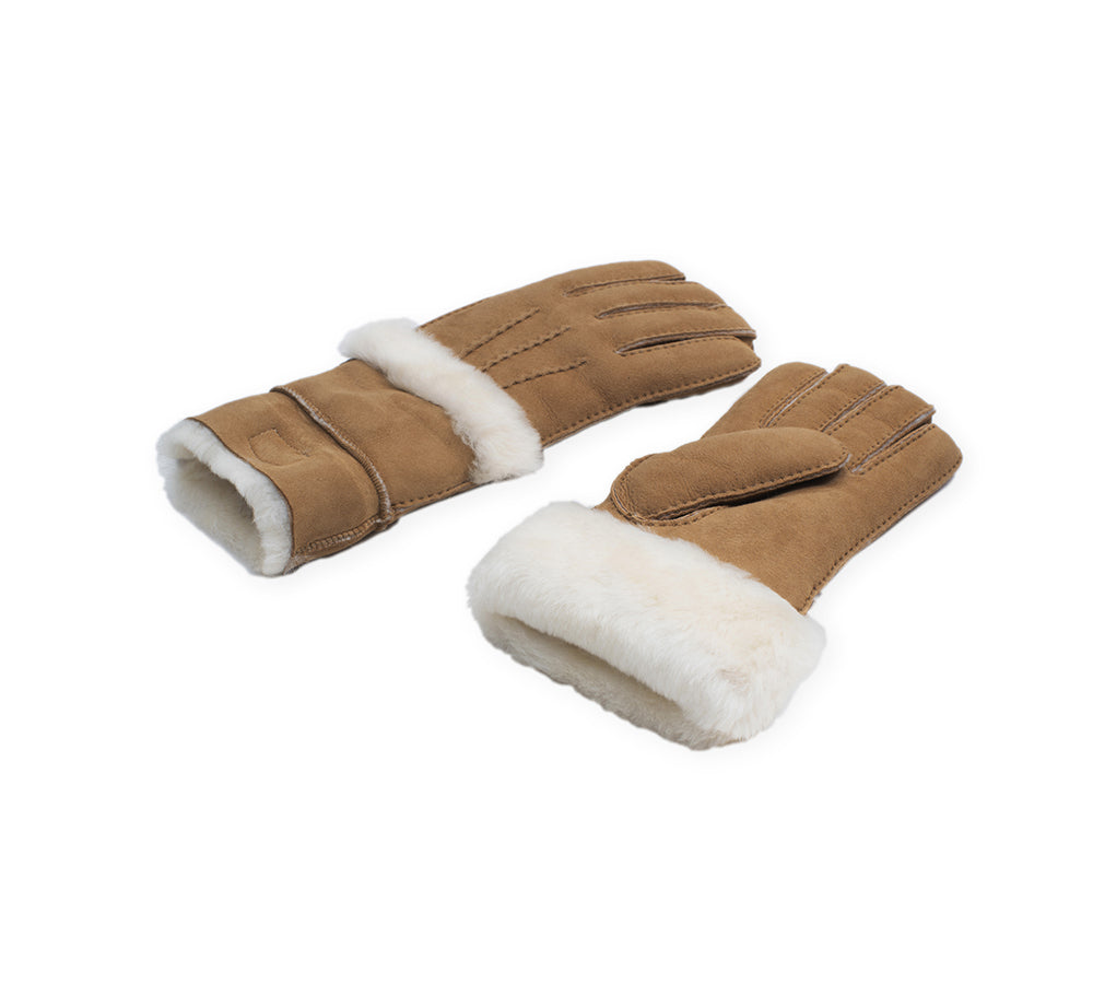 AUSTRALIAN SHEPHERD® Fluffy Sheepskin Wool Shearling Lined Gloves Puni