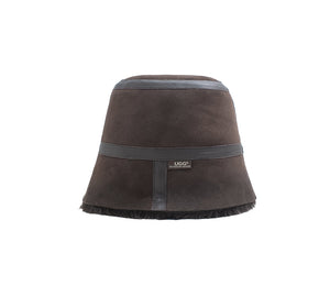 AUSTRALIAN SHEPHERD® Fluffy Sheepskin Wool Bucket Patchwork Hat