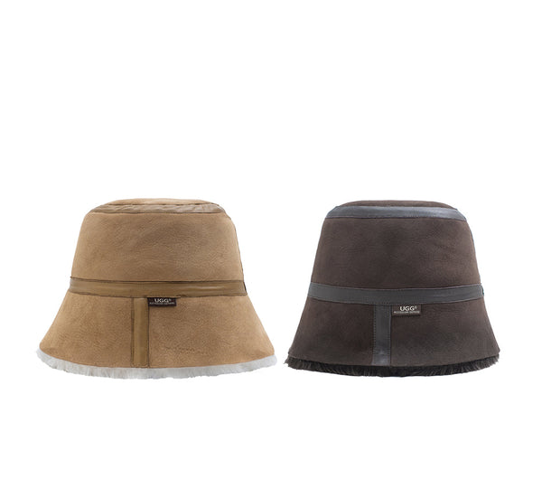 UGG Bucket Hat, Sheepskin Wool Patchwork Reversible – Ever UGG Outlet