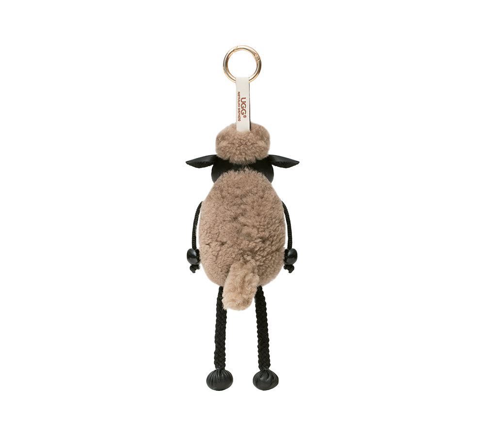 Fluffy Sheepskin Wool Sheep Keyrings