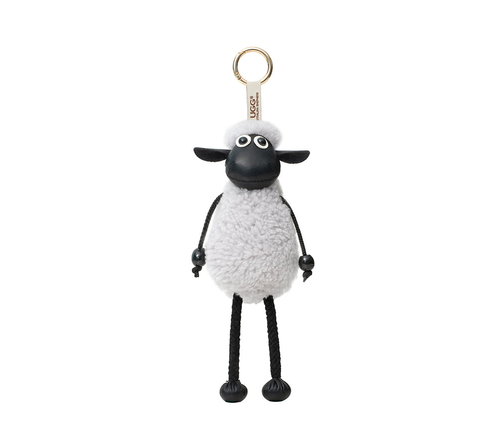 Fluffy Sheepskin Wool Sheep Keyrings