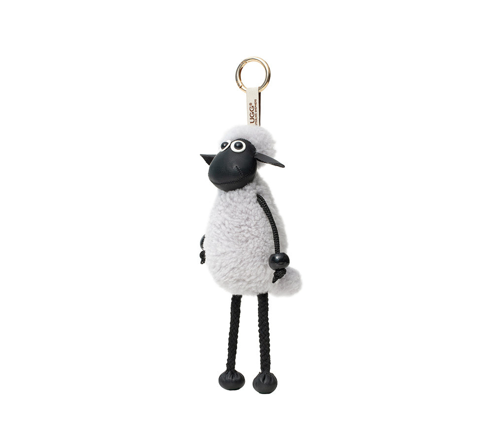 Fluffy Sheepskin Wool Sheep Keyrings