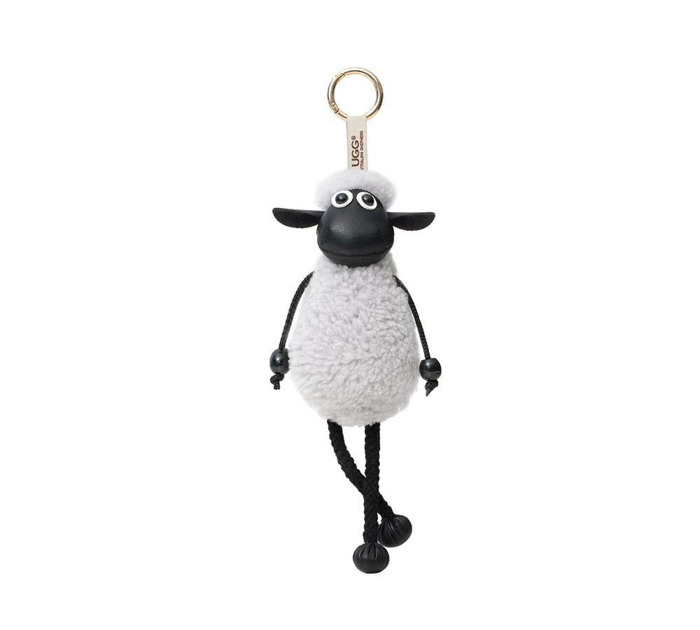 Fluffy Sheepskin Wool Sheep Keyrings