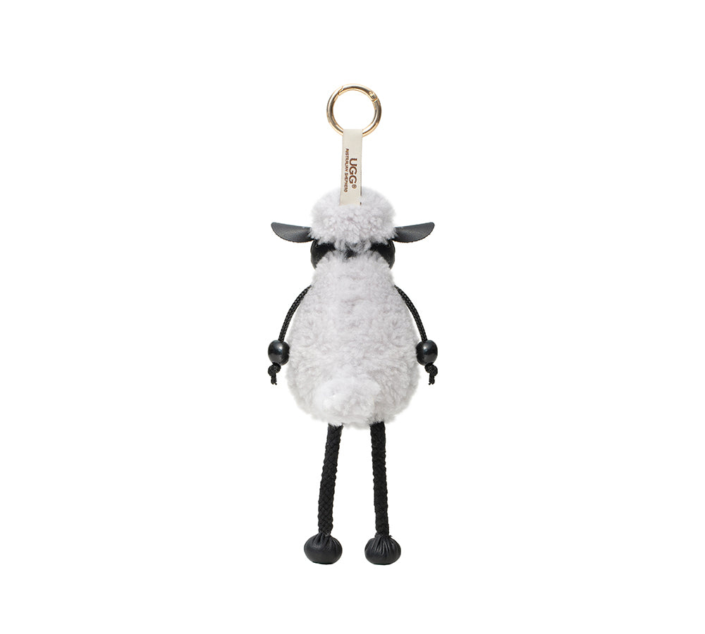 Fluffy Sheepskin Wool Sheep Keyrings