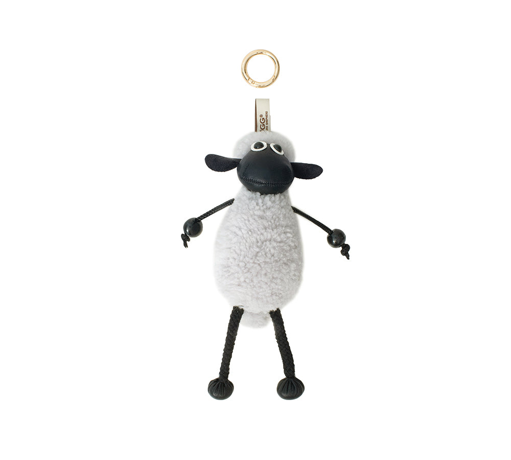 Fluffy Sheepskin Wool Sheep Keyrings