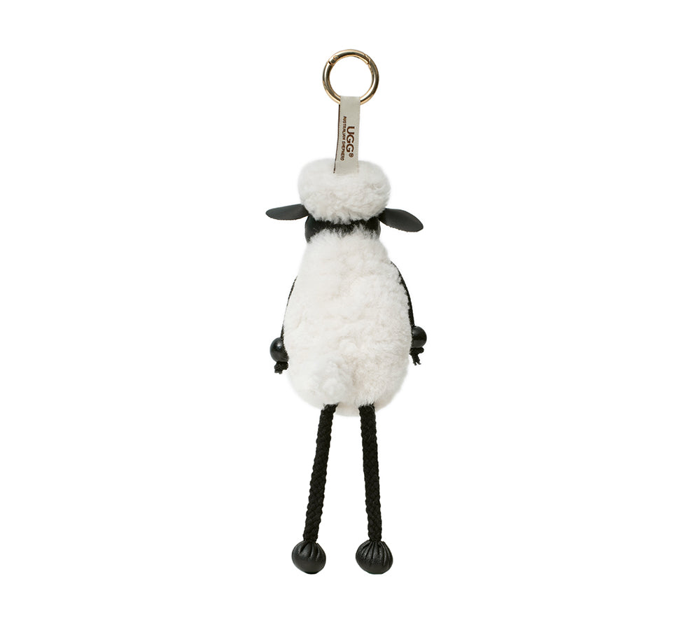 Fluffy Sheepskin Wool Sheep Keyrings