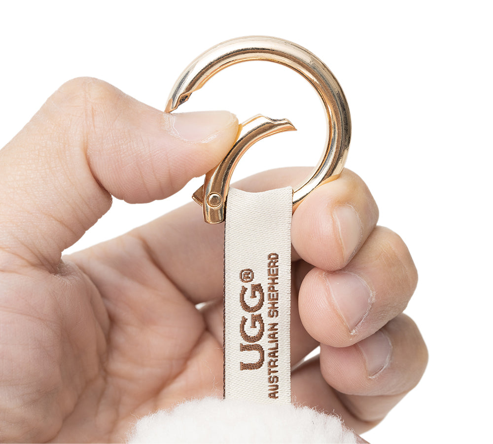 Fluffy Sheepskin Wool Sheep Keyrings