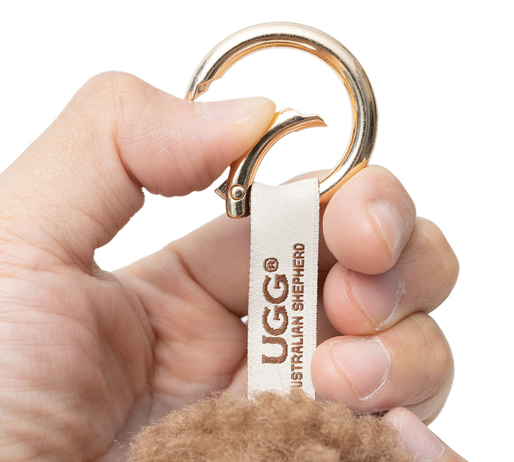 Fluffy Sheepskin Wool Sheep Keyrings