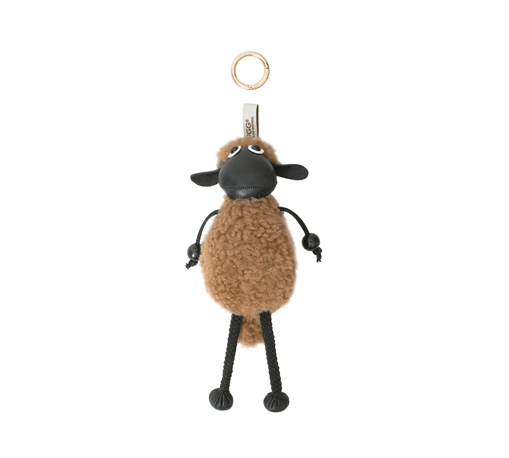 Fluffy Sheepskin Wool Sheep Keyrings