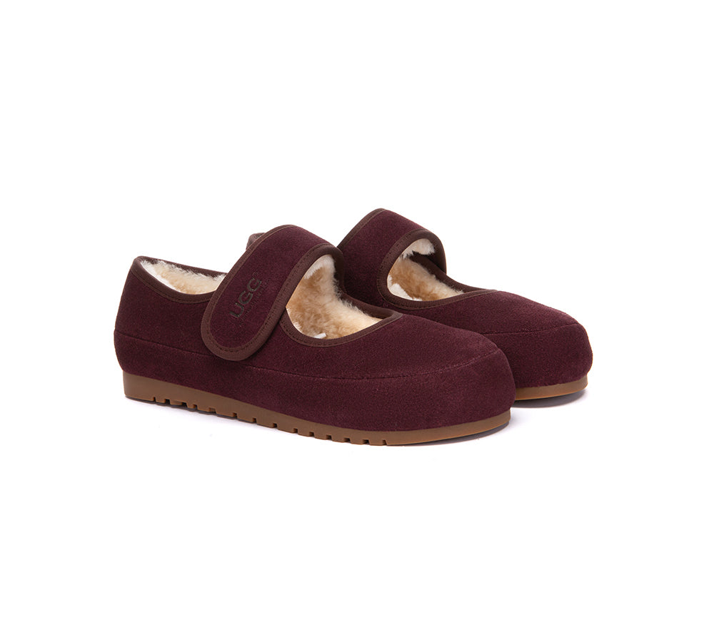 AUSTRALIAN SHEPHERD® UGG Slippers Sheepskin Wool Adjustable Strap Mary Jane Millie UGG AUSTRALIAN SHEPHERD