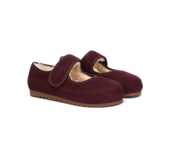 AUSTRALIAN SHEPHERD® UGG Slippers Sheepskin Wool Adjustable Strap Mary Jane Millie UGG AUSTRALIAN SHEPHERD