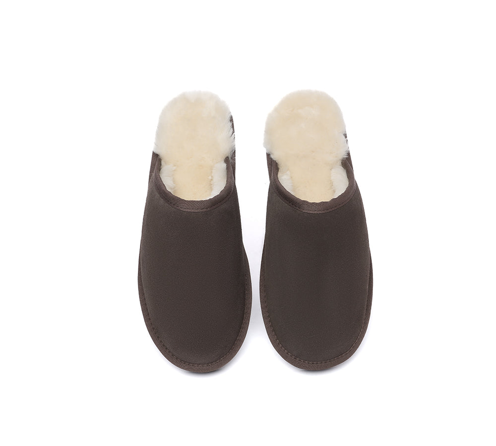 Men Slippers Sheepskin Wool Nonslip Home Slippers Cruz