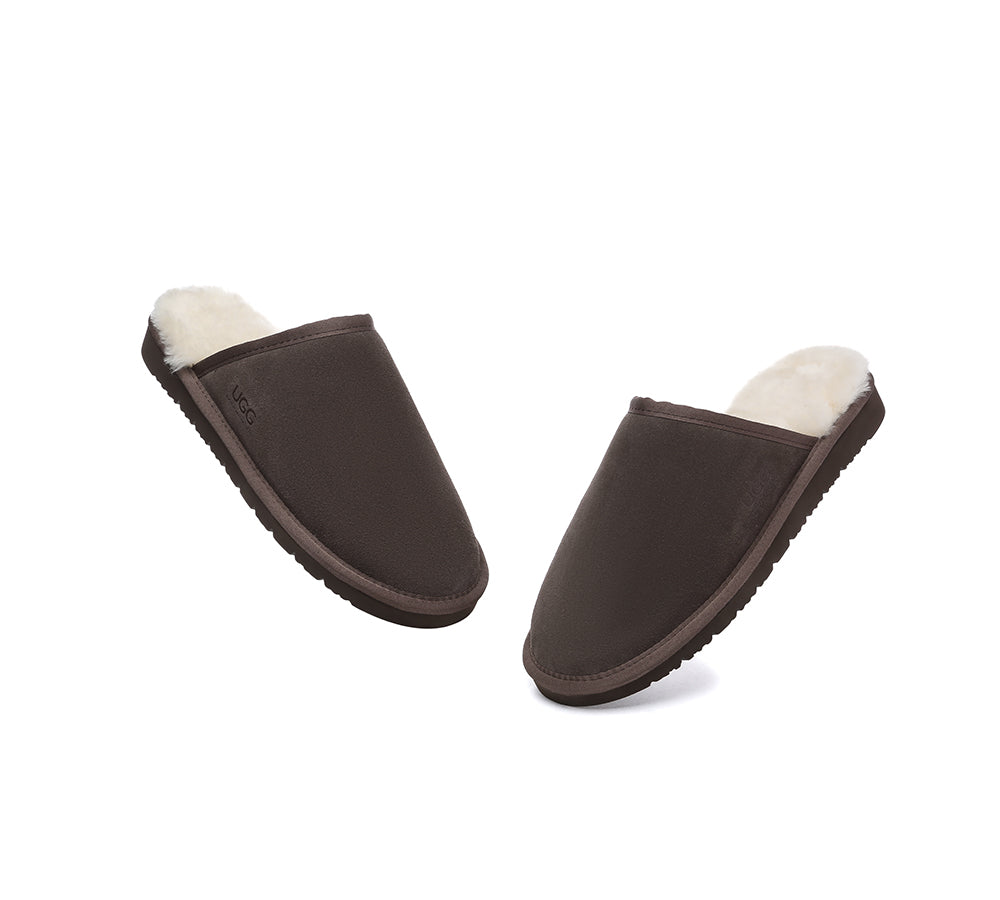 Men Slippers Sheepskin Wool Nonslip Home Slippers Cruz