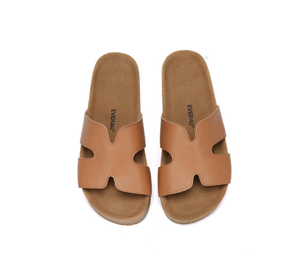 EVERAU® Women Slides Leather Flat Heidy