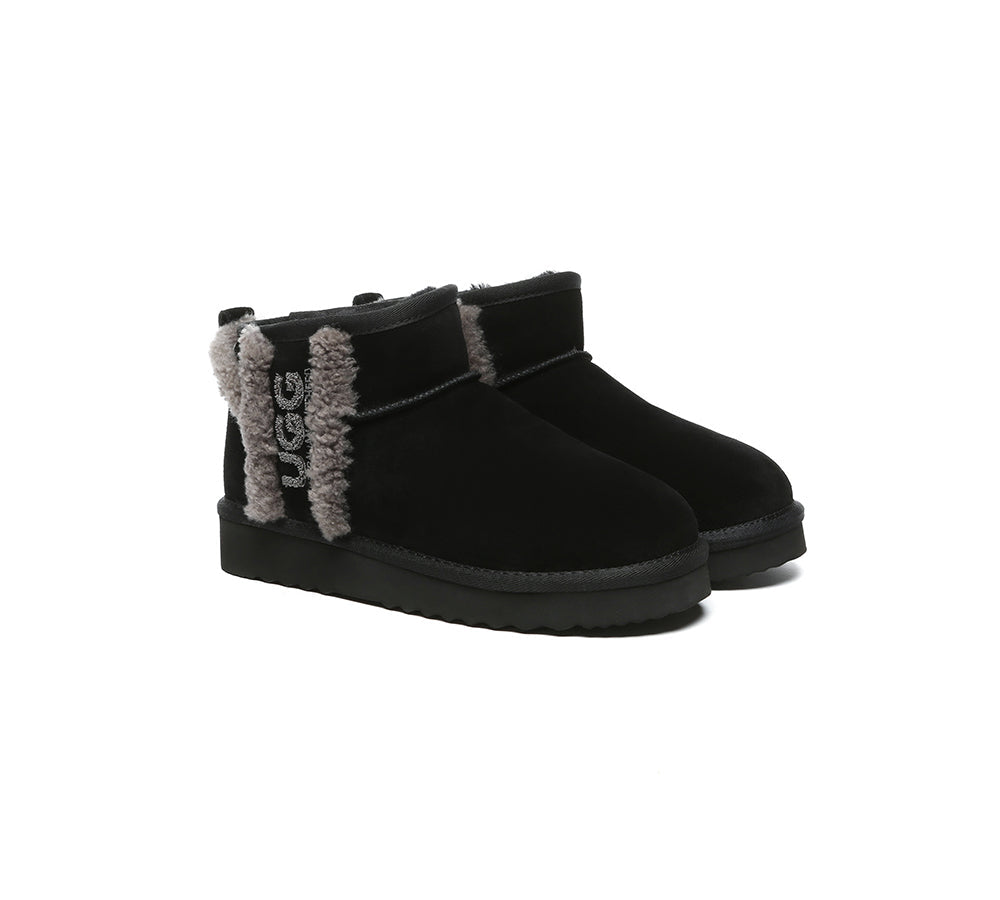 UGG Boots Sheepskin Wool Shearling Lined Ankle Ultra Mini Darby