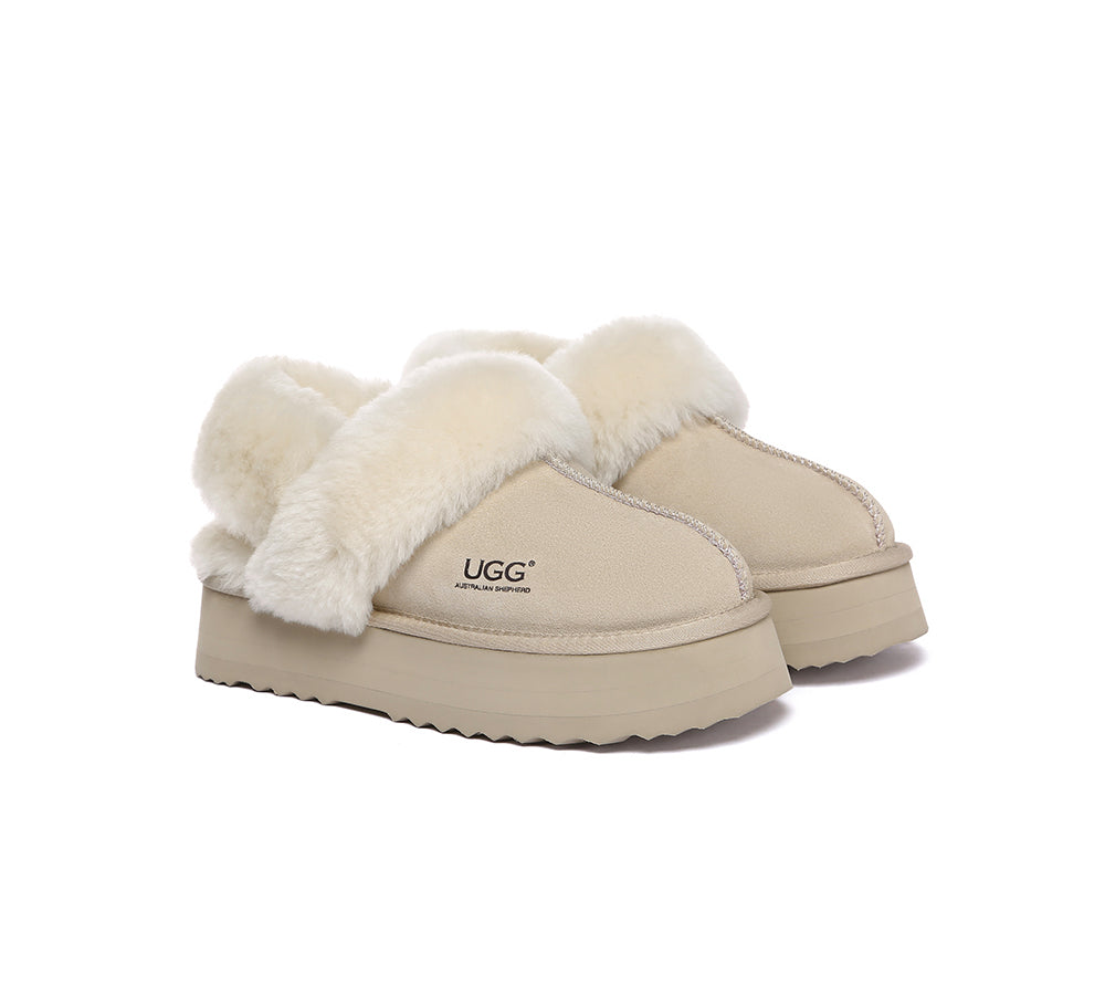 UGG Slippers Women Removable Wool Strap Slingback Platform Musa