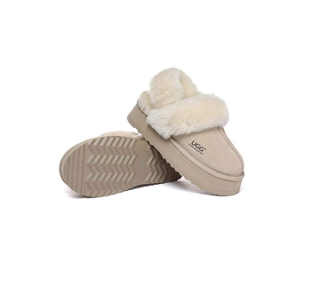 UGG Slippers Women Removable Wool Strap Slingback Platform Musa