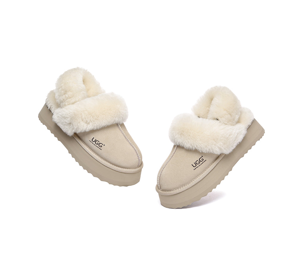 UGG Slippers Women Removable Wool Strap Slingback Platform Musa