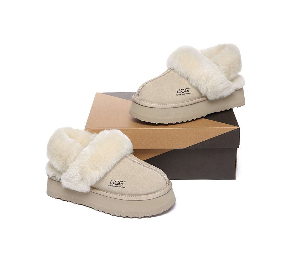 UGG Slippers Women Removable Wool Strap Slingback Platform Musa