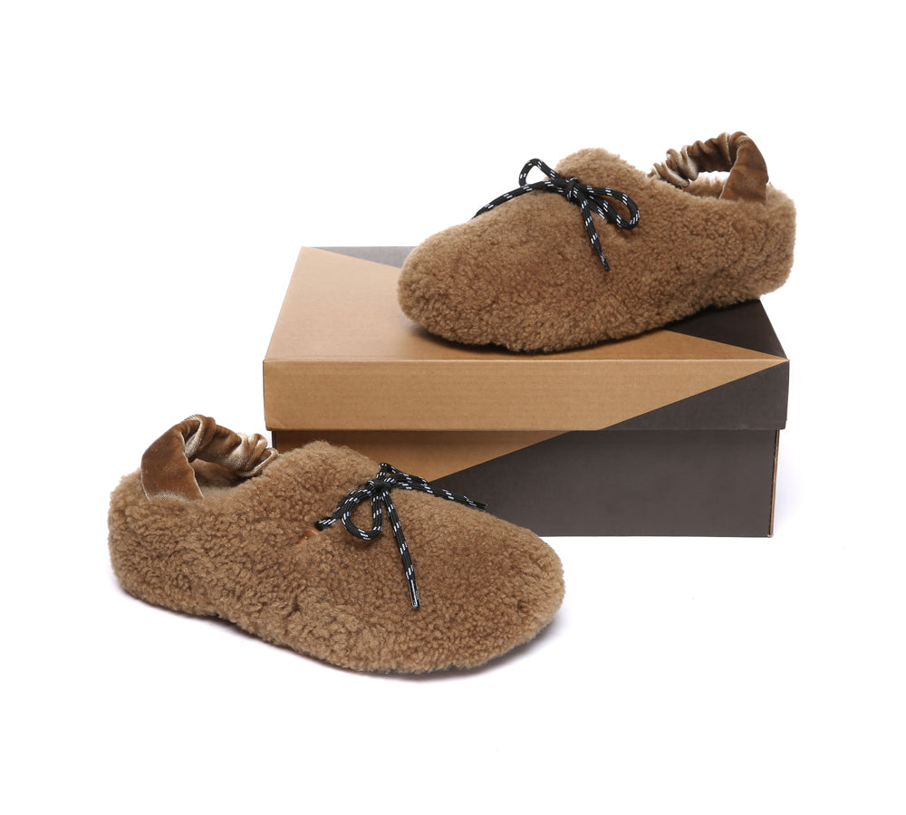 UGG Slippers Women Curly Sheepskin Wool Slingback Barrett