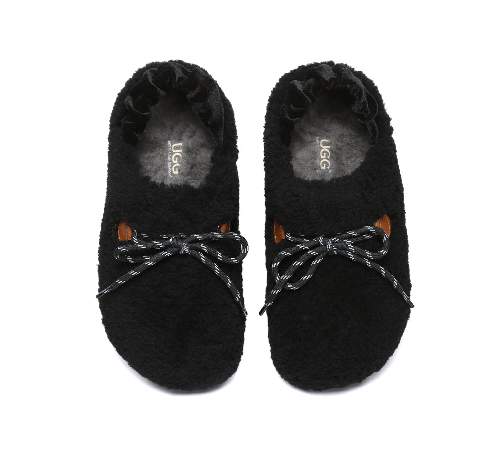 UGG Slippers Women Curly Sheepskin Wool Slingback Barrett