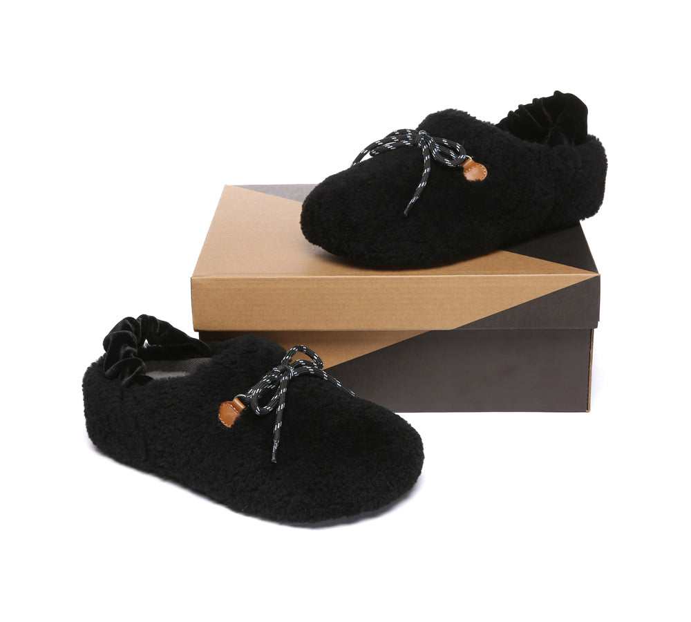 UGG Slippers Women Curly Sheepskin Wool Slingback Barrett