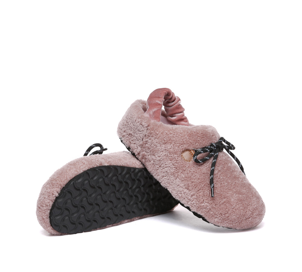 UGG Slippers Women Curly Sheepskin Wool Slingback Barrett