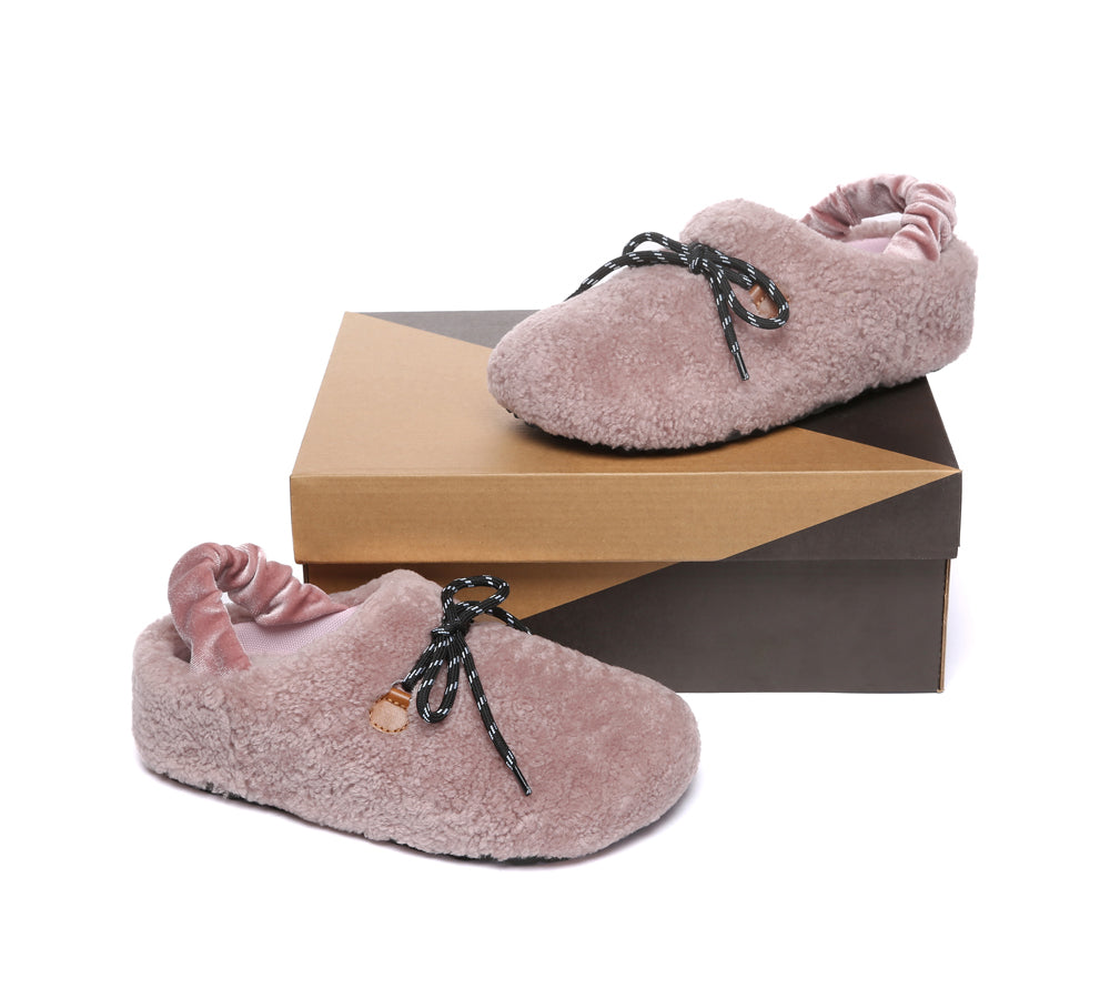 UGG Slippers Women Curly Sheepskin Wool Slingback Barrett