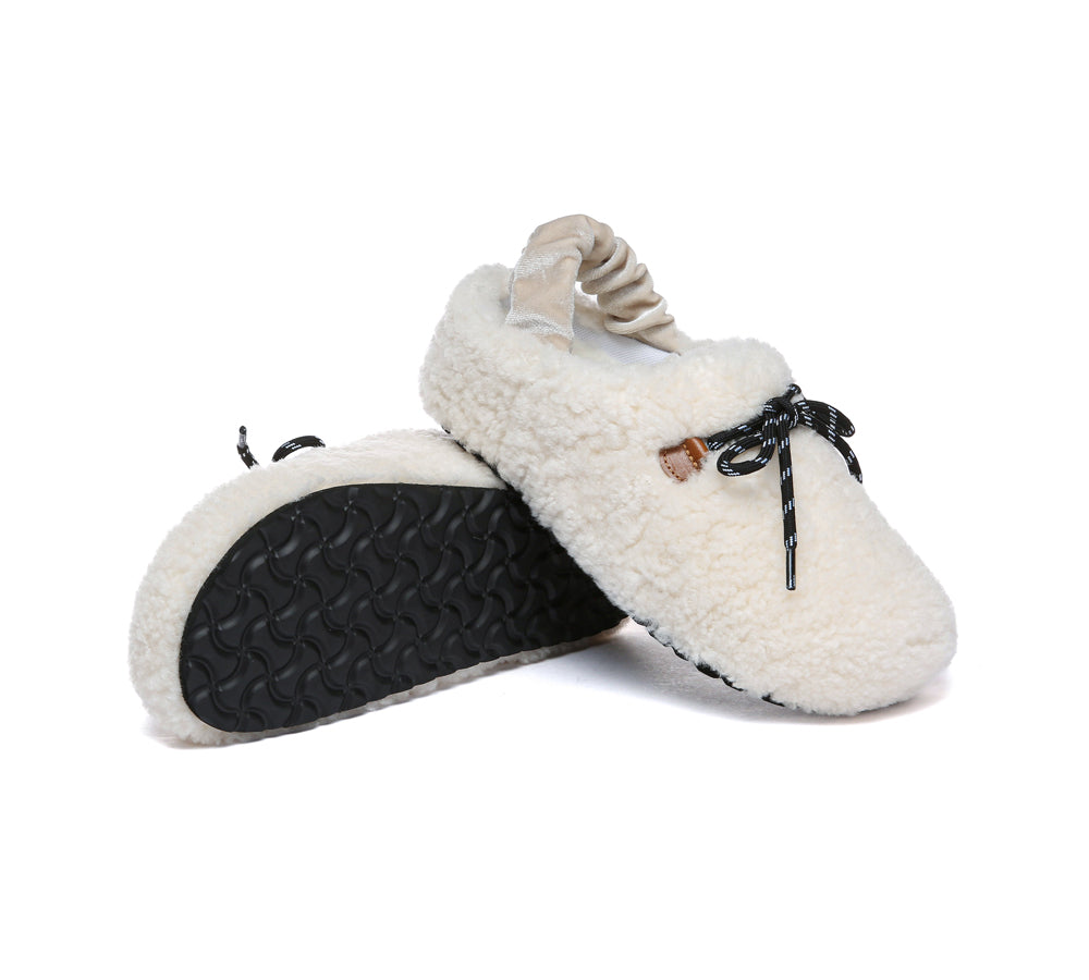 UGG Slippers Women Curly Sheepskin Wool Slingback Barrett