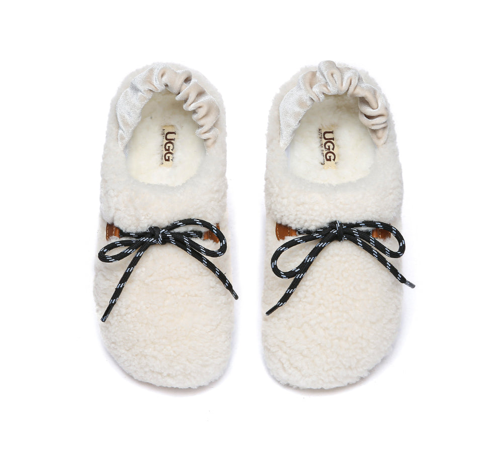 UGG Slippers Women Curly Sheepskin Wool Slingback Barrett