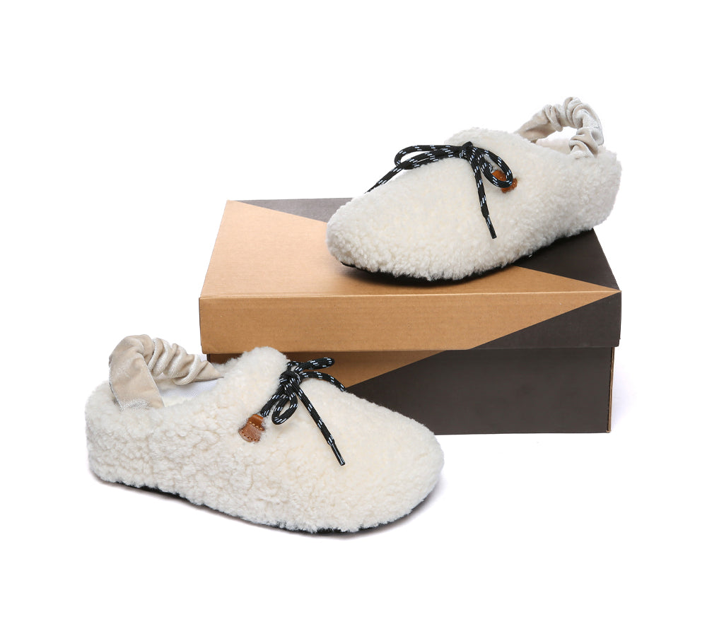 UGG Slippers Women Curly Sheepskin Wool Slingback Barrett