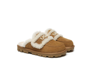 UGG Slippers Women Sheepskin Wool Shearling Lined Rilee